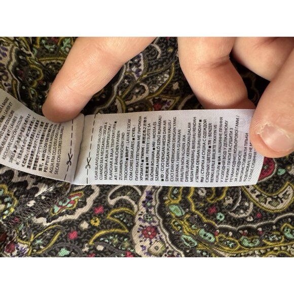 Gap Women Blouse Size XS Paisley Flutter Sleeve Lightweight Polyester Ruffles - Picture 9 of 13